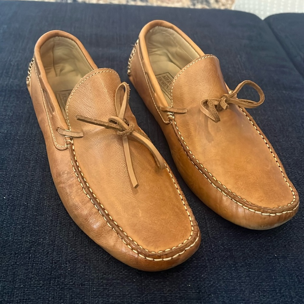 Mercanti Fiorentini Saffiano Moccasins in tan